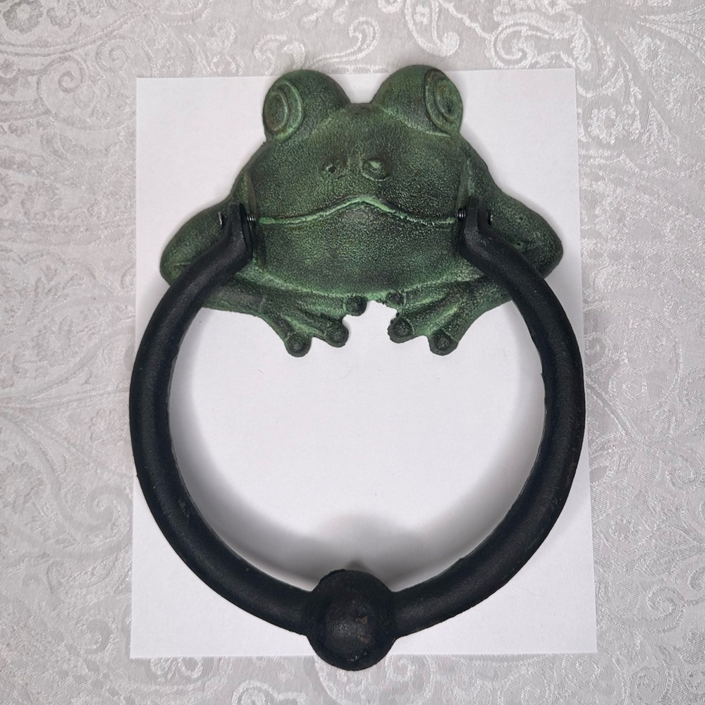 Green Cast Iron Door Knocker FROG